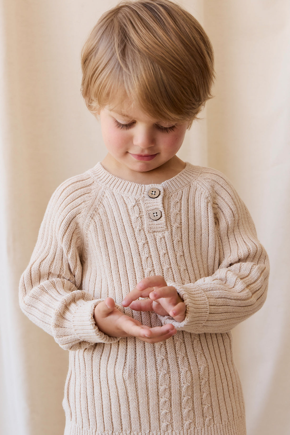 Nathaniel Jumper - Oatmeal Marle Childrens Jumper from Jamie Kay USA
