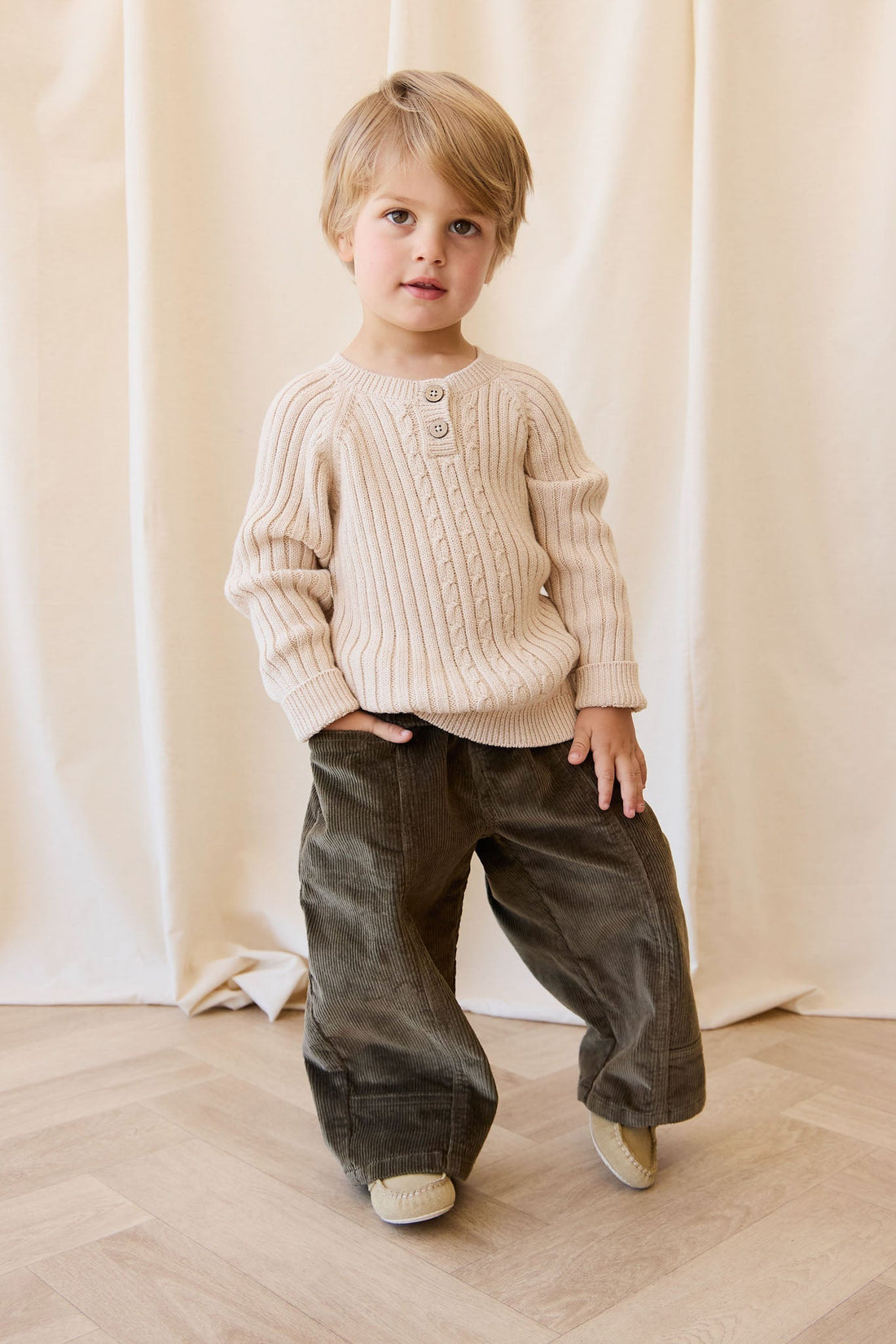 Nathaniel Jumper - Oatmeal Marle Childrens Jumper from Jamie Kay USA