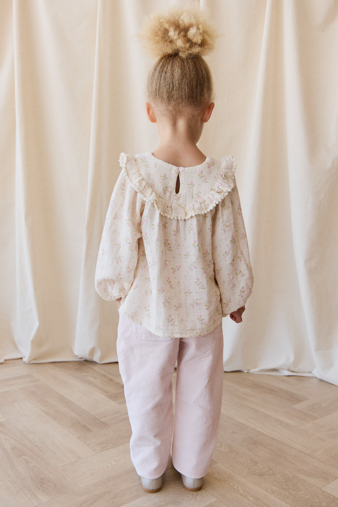 Organic Cotton Muslin Cleo Blouse - Emelia Pink Childrens Top from Jamie Kay USA