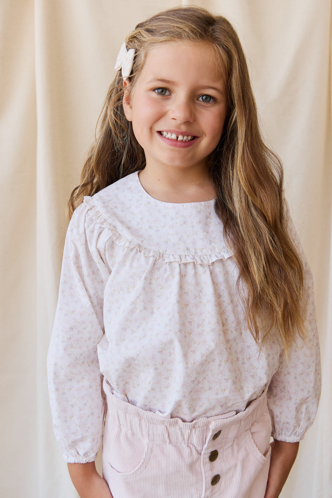 Organic Cotton Amira Blouse - Aries Mauve Childrens Top from Jamie Kay USA