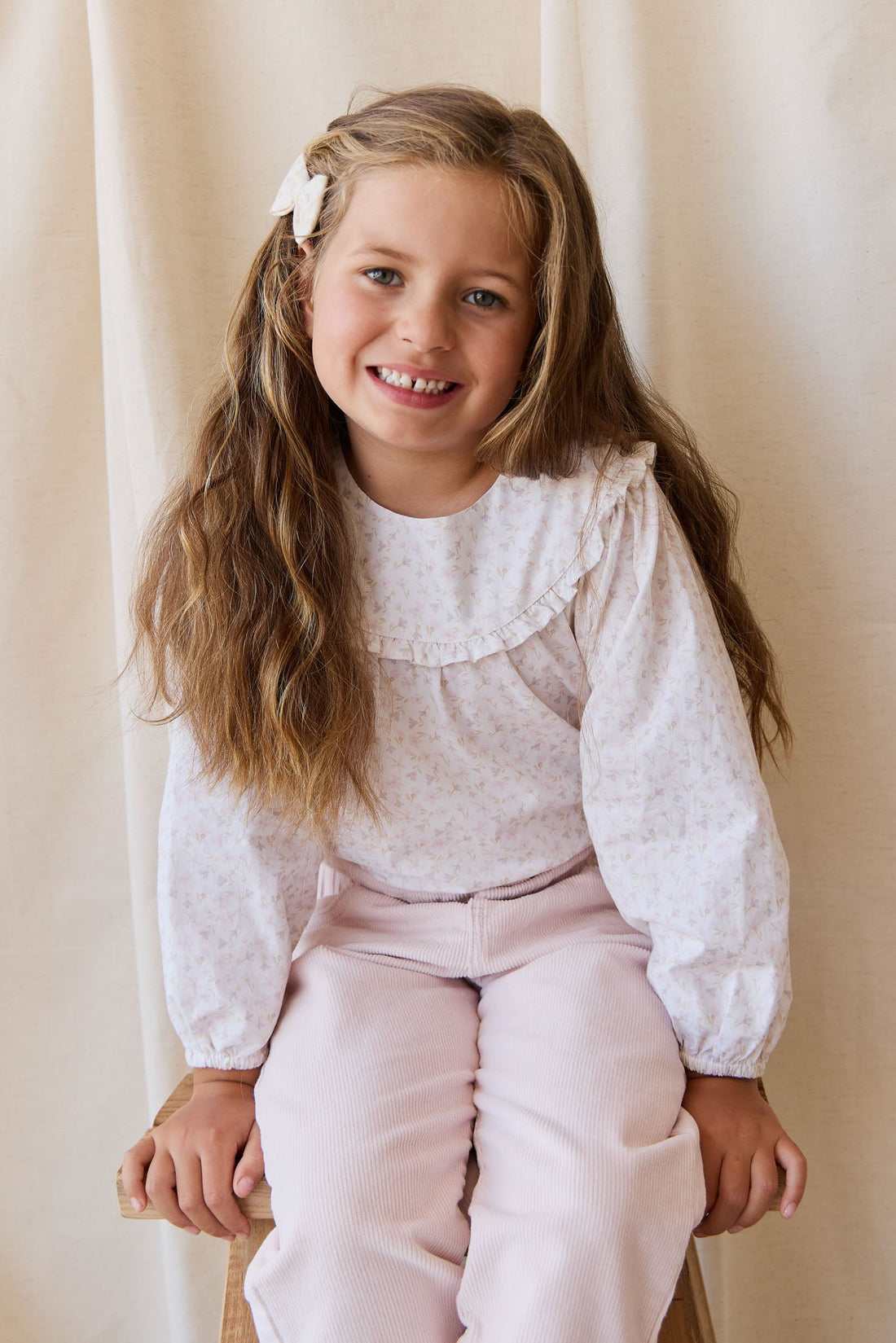 Organic Cotton Amira Blouse - Aries Mauve Childrens Top from Jamie Kay USA