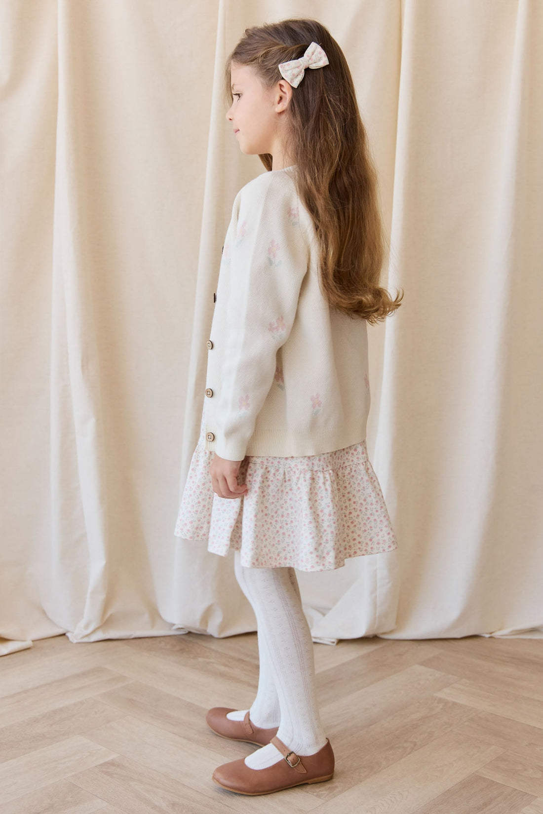 Meadow Cardigan - Larissa Egret Childrens Cardigan from Jamie Kay USA