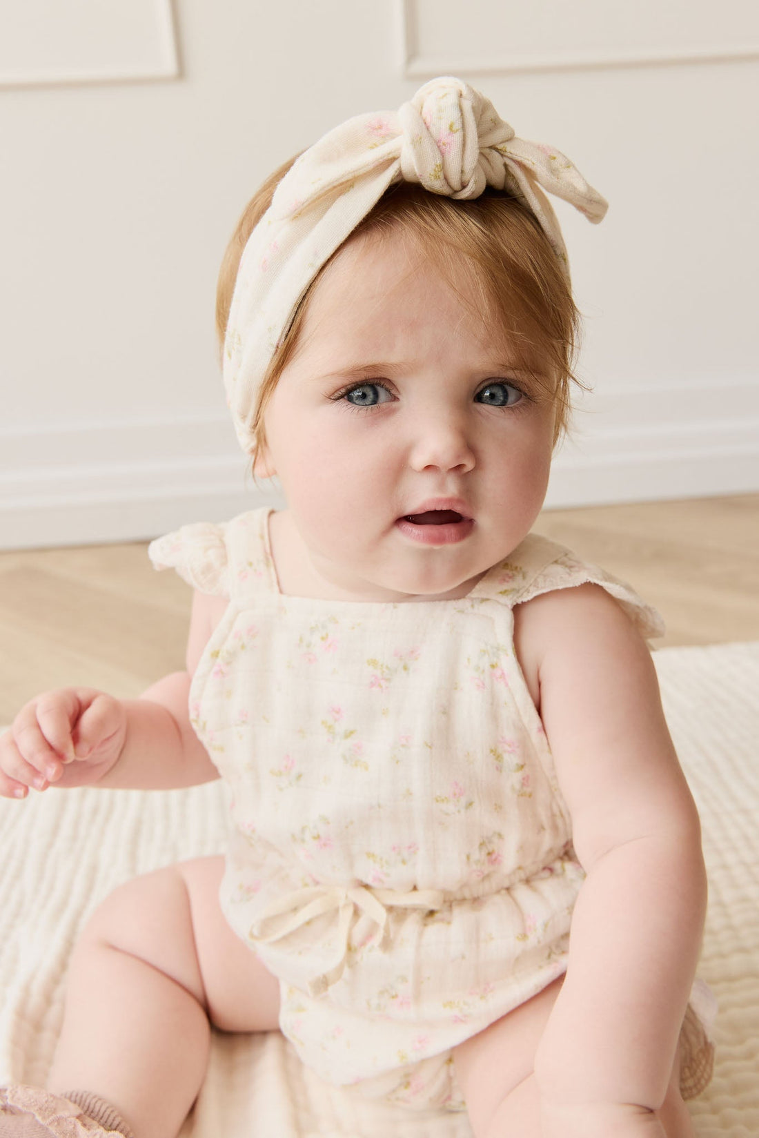 Organic Cotton Muslin Headband - Emelia Pink Childrens Headband from Jamie Kay USA