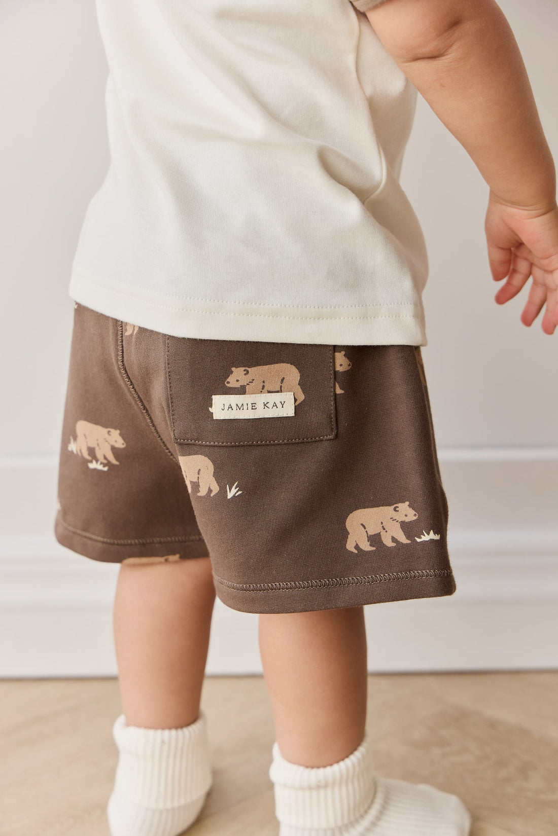 Organic Cotton Jalen Short - Bear Buddies Canteen Childrens Short from Jamie Kay USA