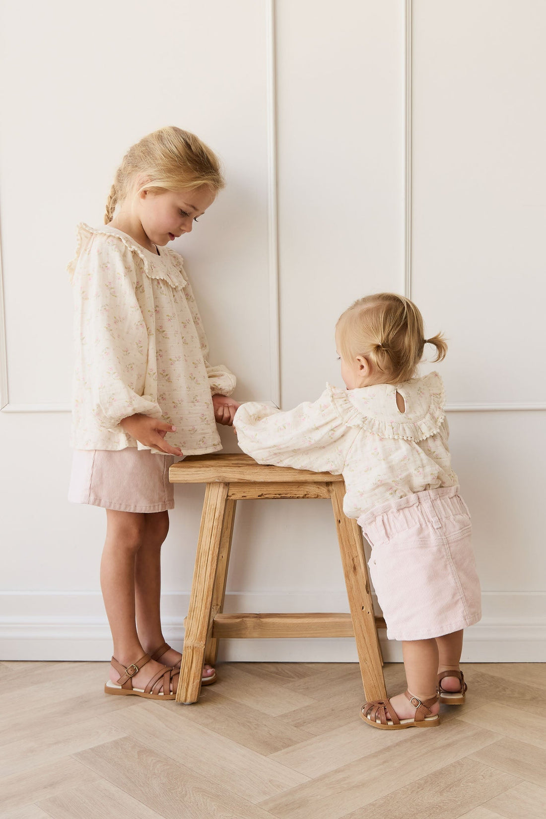 Organic Cotton Muslin Cleo Blouse - Emelia Pink Childrens Top from Jamie Kay USA