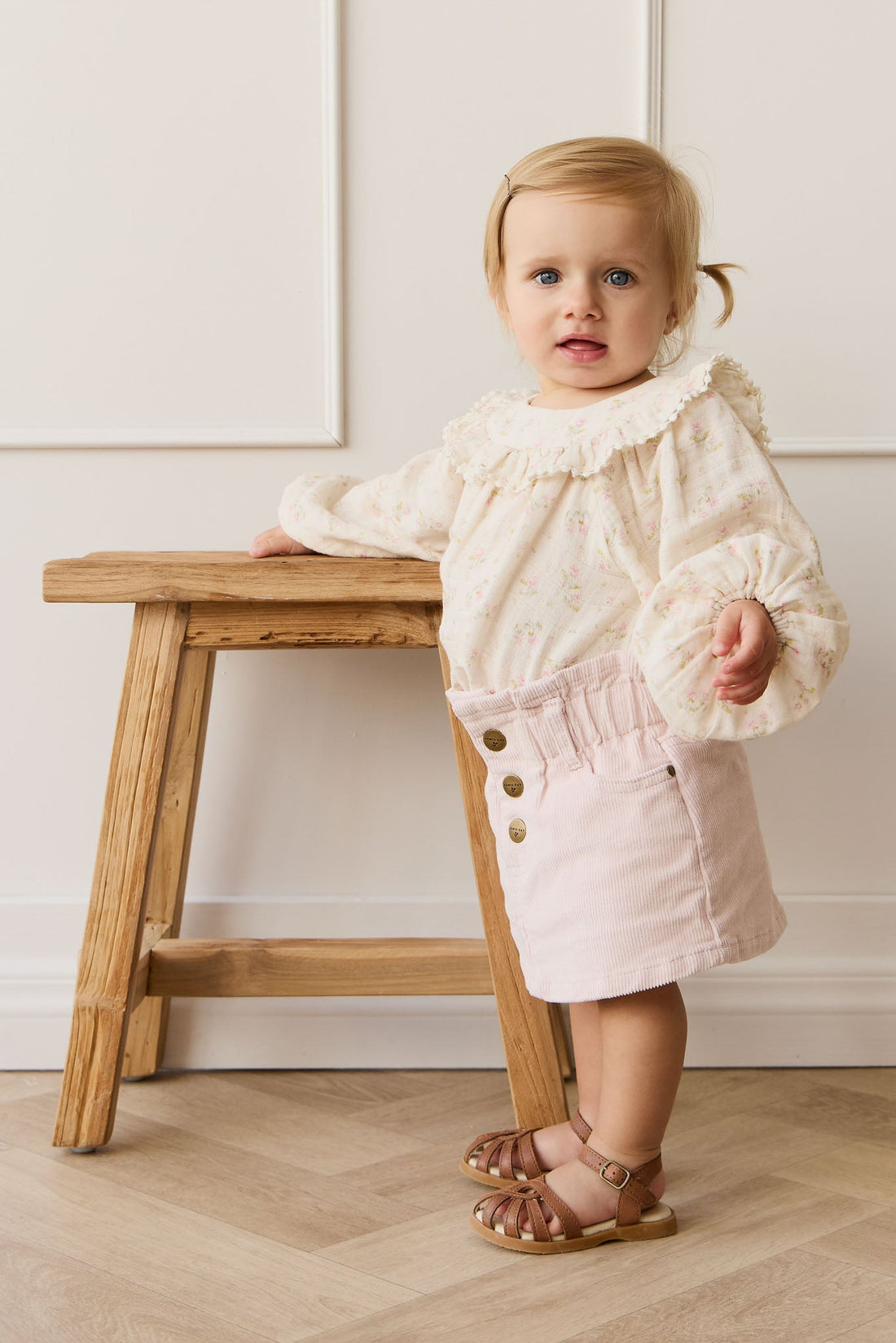 Organic Cotton Muslin Malia Playsuit - Emelia Pink Childrens Playsuit from Jamie Kay USA