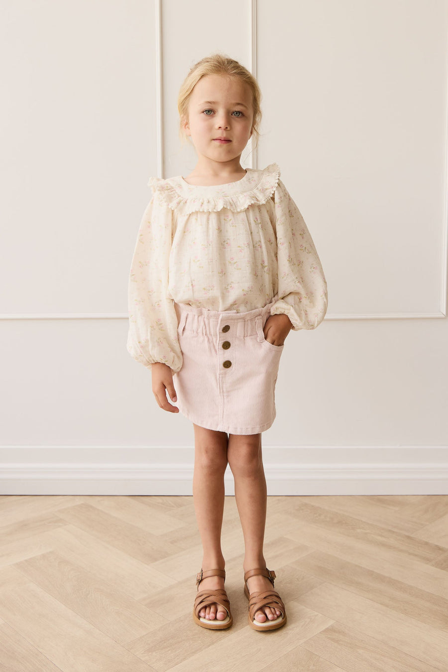 Briella Skirt - Soft Misty Rose Childrens Skirt from Jamie Kay USA