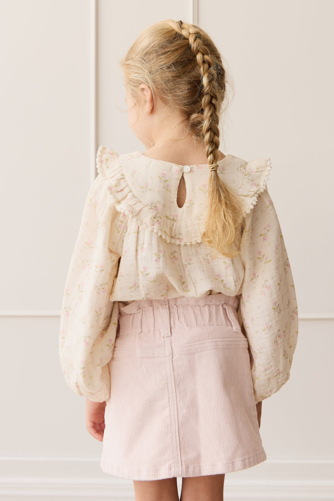 Organic Cotton Muslin Cleo Blouse - Emelia Pink Childrens Top from Jamie Kay USA