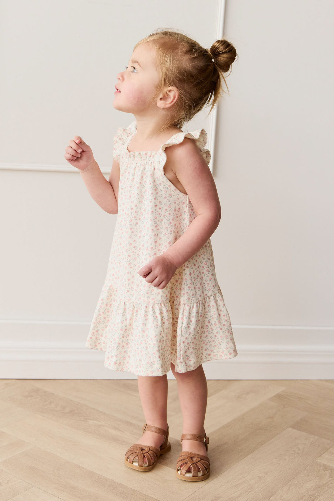 Organic Cotton Nelly Dress - Posy Garden Pink Childrens Dress from Jamie Kay USA