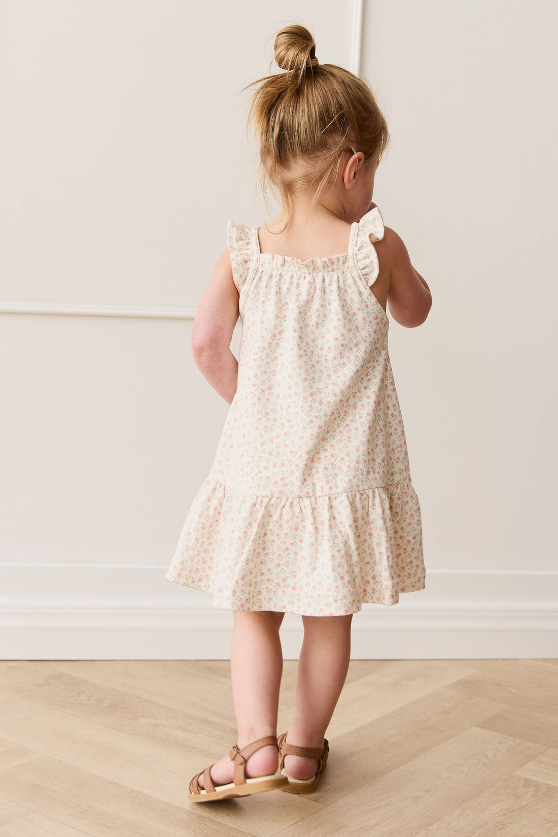 Organic Cotton Nelly Dress - Posy Garden Pink Childrens Dress from Jamie Kay USA
