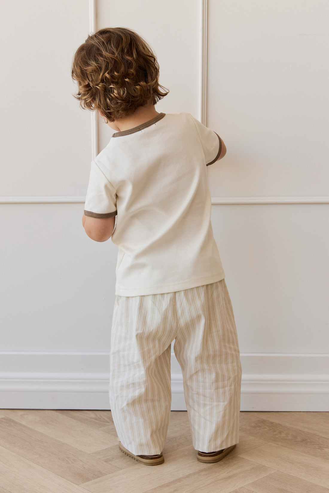 Organic Cotton Kingston Pant - Variegated Stripe Foam Childrens Pant from Jamie Kay USA