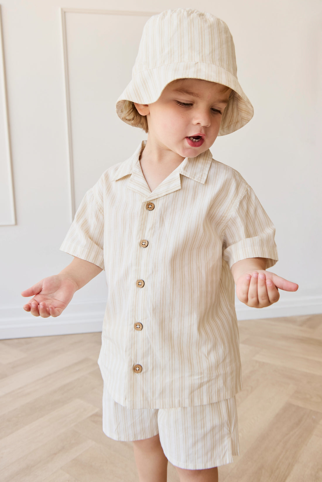Organic Cotton Bucket Hat - Variegated Stripe Foam Childrens Hat from Jamie Kay USA