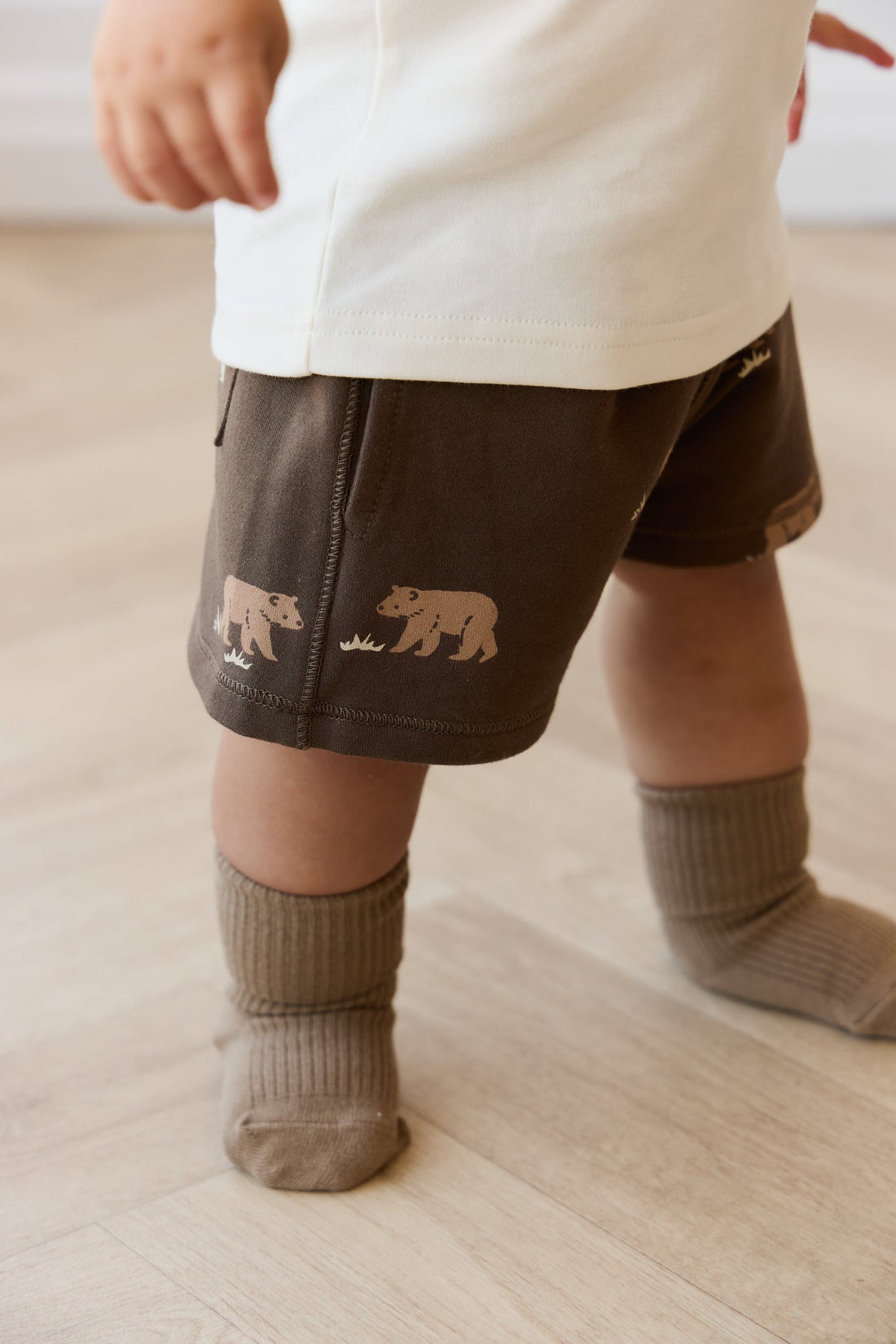 Organic Cotton Jalen Short - Bear Buddies Canteen Childrens Short from Jamie Kay USA