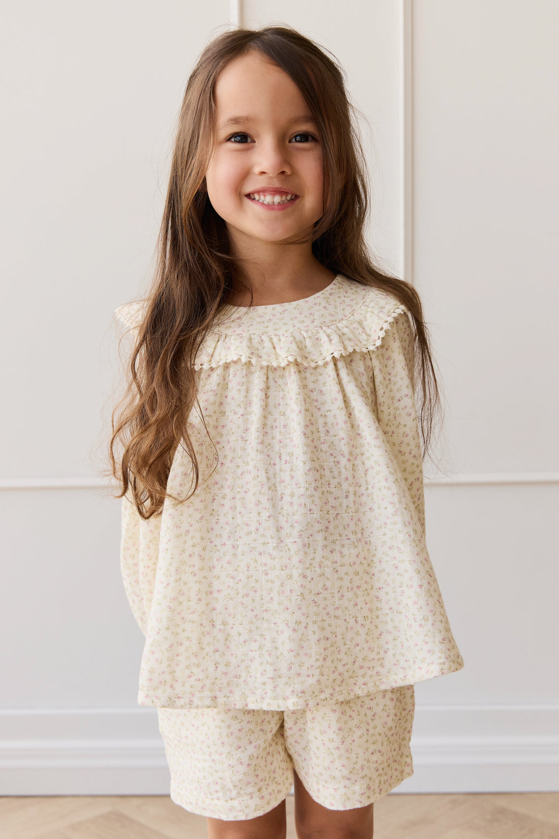 Organic Cotton Muslin Emelia Short - Pippa Pink Childrens Short from Jamie Kay USA