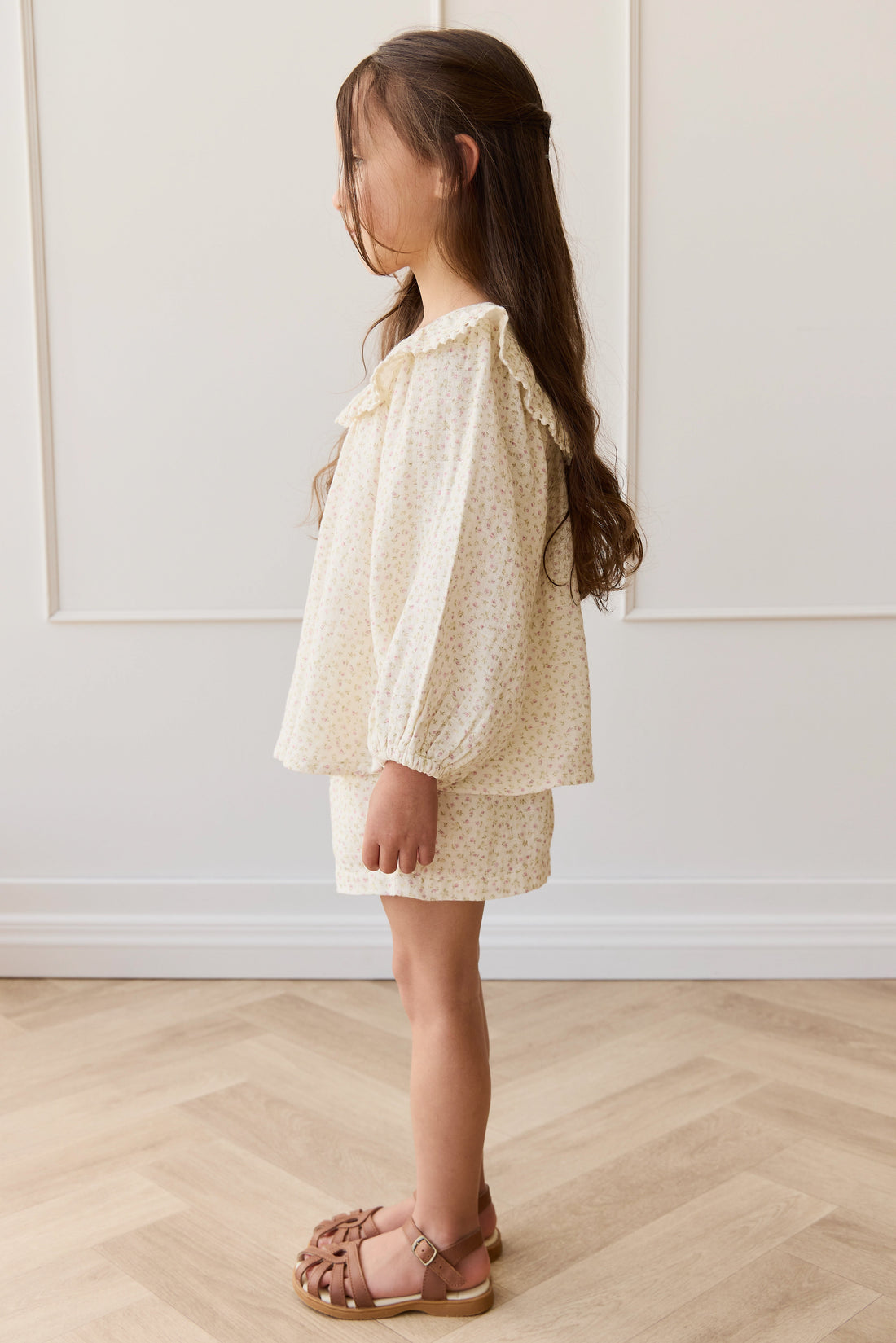 Organic Cotton Muslin Emelia Short - Pippa Pink Childrens Short from Jamie Kay USA