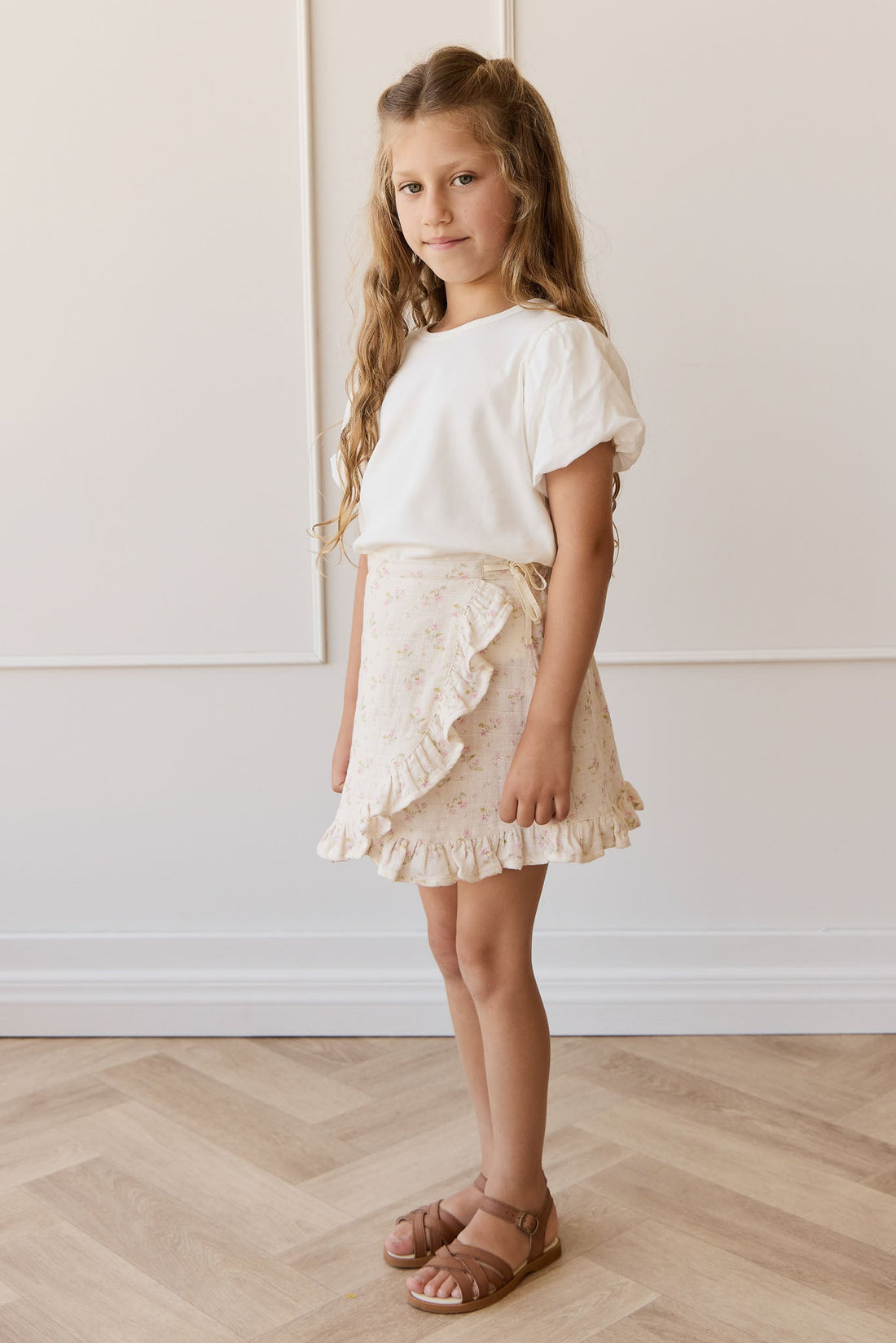 Organic Cotton Muslin Celine Skirt - Emelia Pink Childrens Skirt from Jamie Kay USA