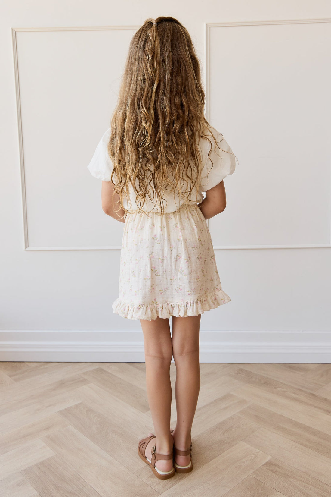 Organic Cotton Muslin Celine Skirt - Emelia Pink Childrens Skirt from Jamie Kay USA
