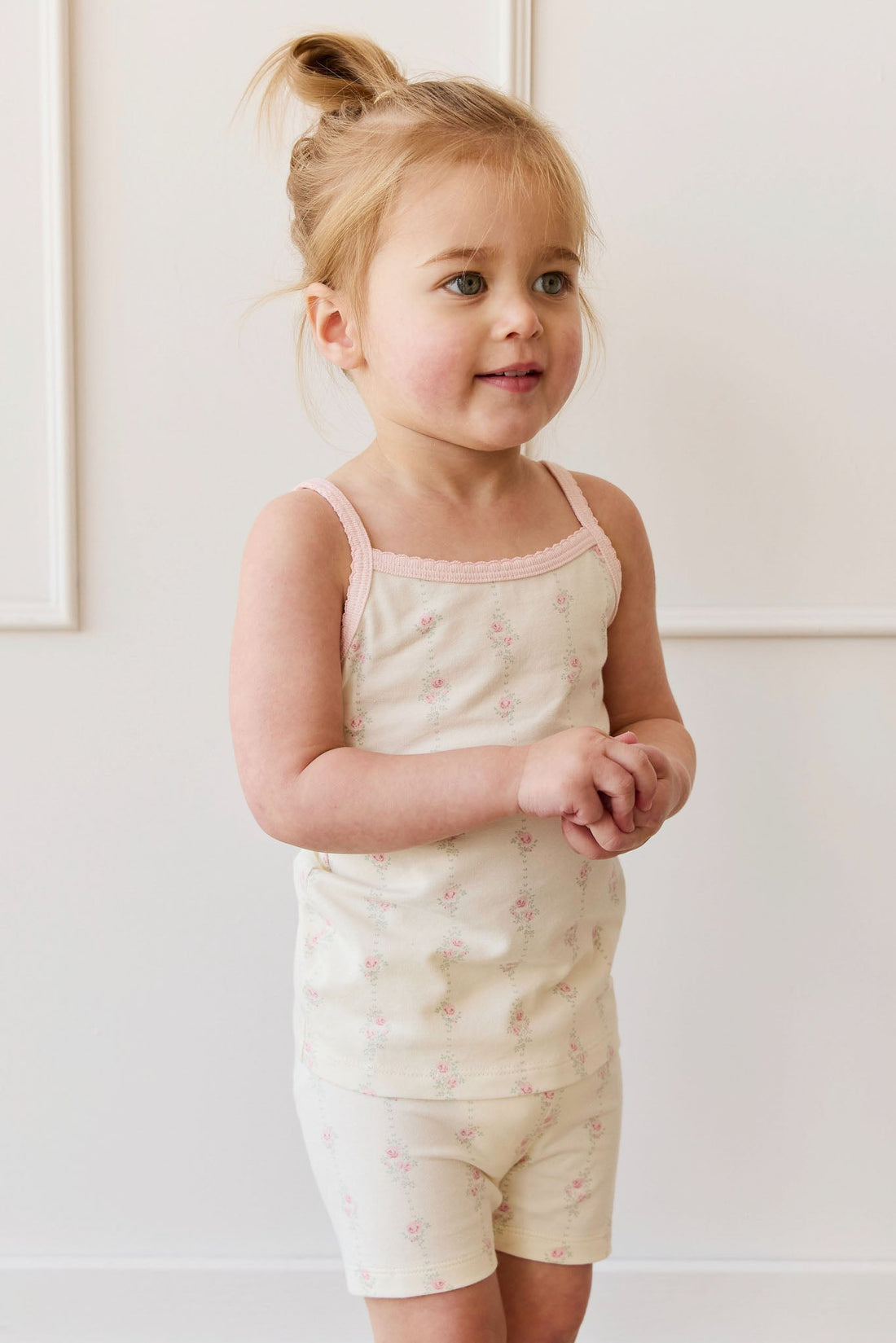 Organic Cotton Jude Singlet Pyjama Set - Rose Trail Childrens Pyjama from Jamie Kay USA