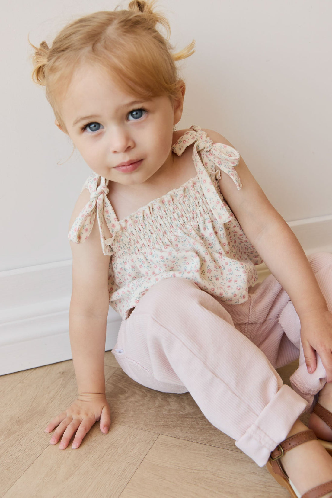 Organic Cotton Emmeline Top - Posy Garden Pink Childrens Top from Jamie Kay USA