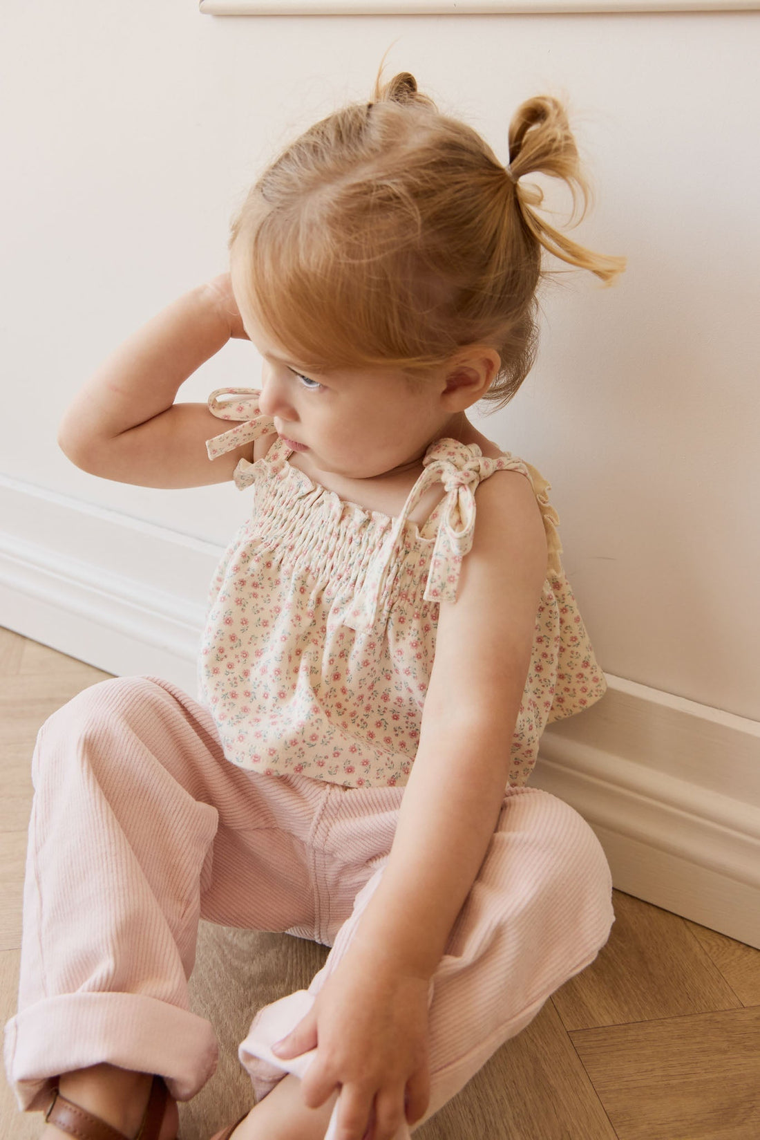 Organic Cotton Emmeline Top - Posy Garden Pink Childrens Top from Jamie Kay USA