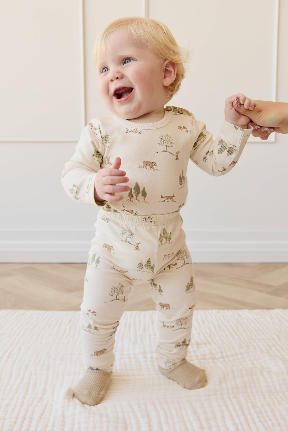 Organic Cotton Everyday Legging - Pine Forest Friends Childrens Legging from Jamie Kay USA