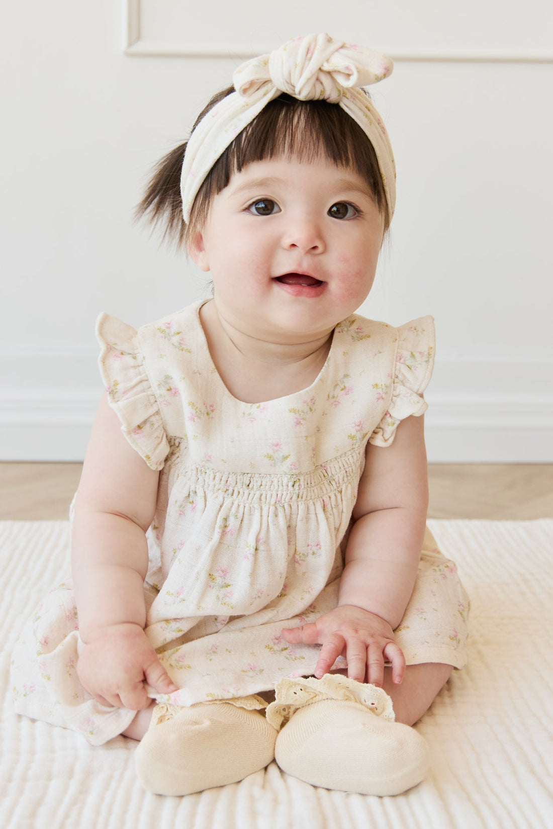 Organic Cotton Muslin Headband - Emelia Pink Childrens Headband from Jamie Kay USA