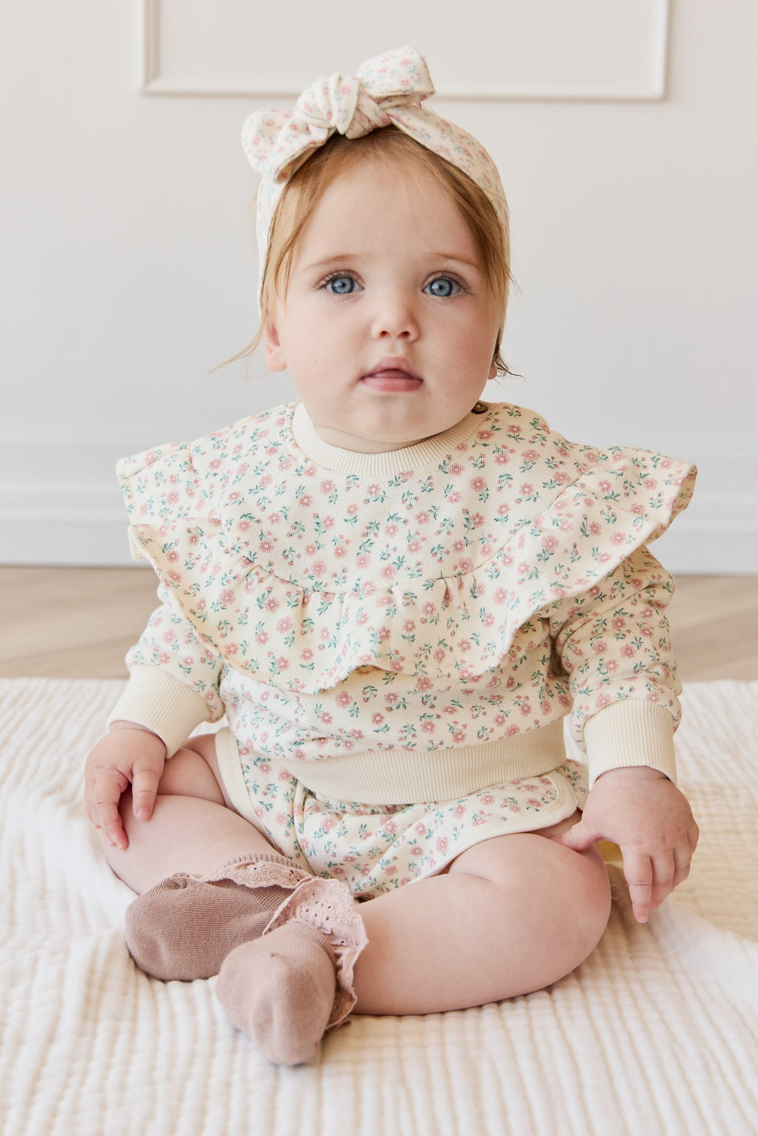 Organic Cotton Mckinley Sweatshirt - Posy Garden Pink Childrens Top from Jamie Kay USA