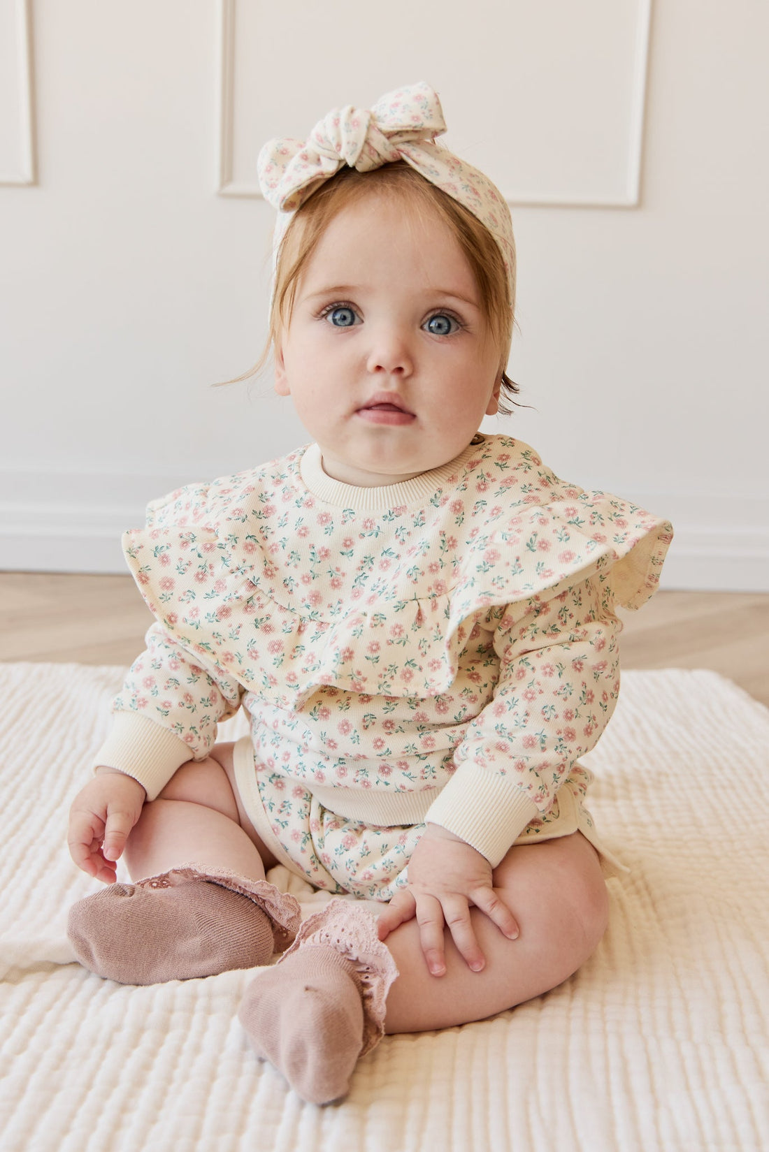 Organic Cotton Mckinley Sweatshirt - Posy Garden Pink Childrens Top from Jamie Kay USA