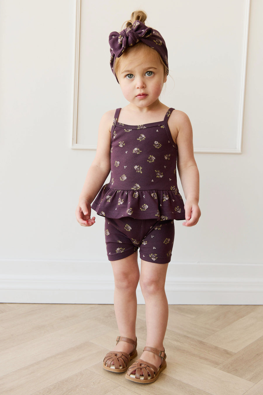 Organic Cotton Fine Rib Lillian Top - Simone Huckleberry Childrens Top from Jamie Kay USA
