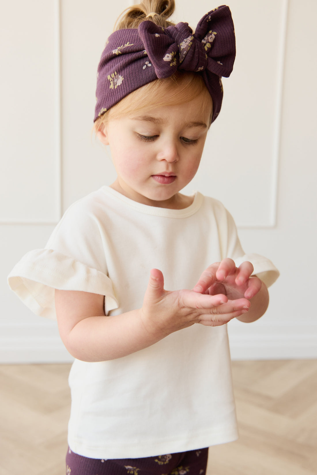 Organic Cotton Fine Rib Headband - Simone Huckleberry Childrens Headband from Jamie Kay USA