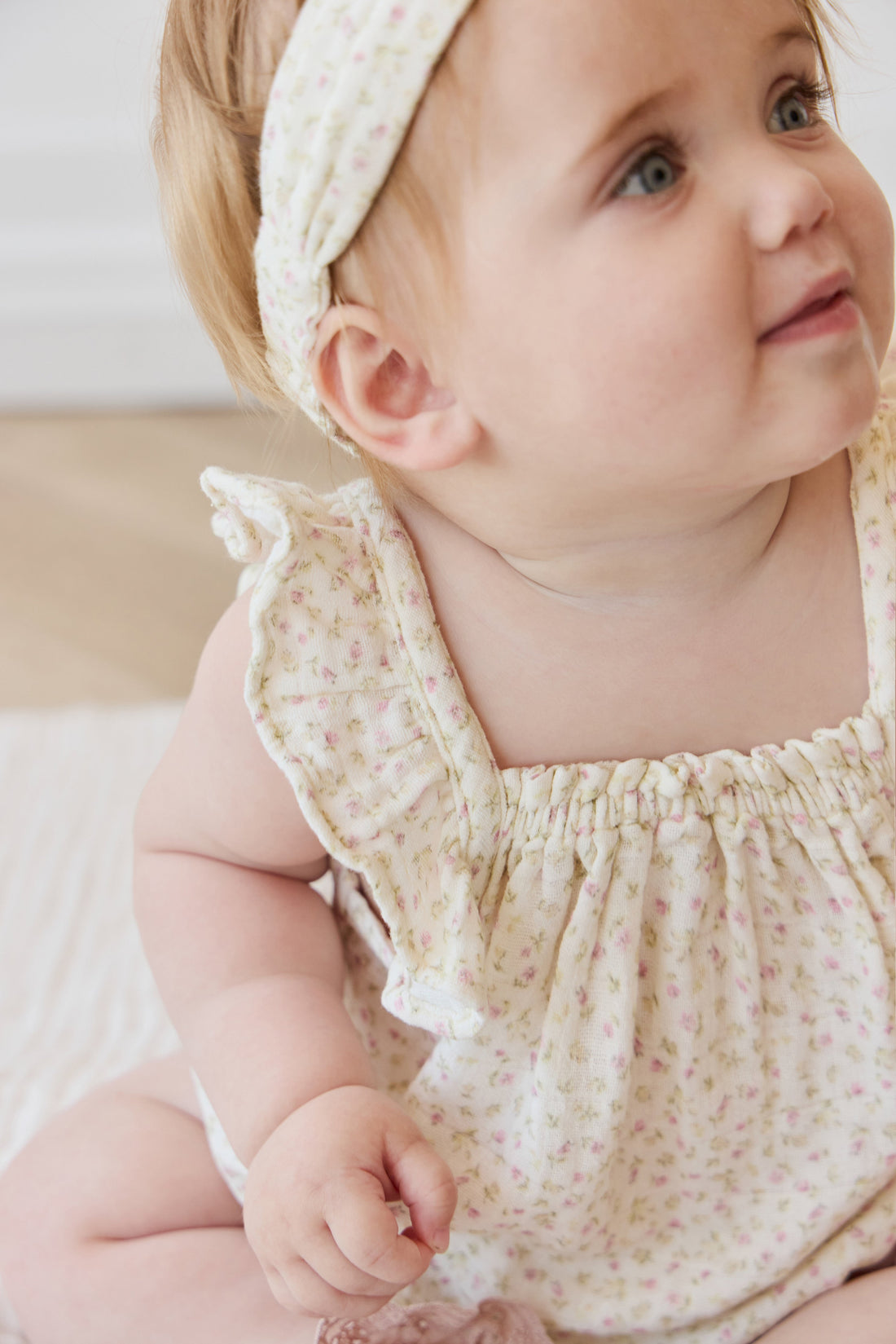 Organic Cotton Muslin Tiana Playsuit - Pippa Pink Childrens Playsuit from Jamie Kay USA