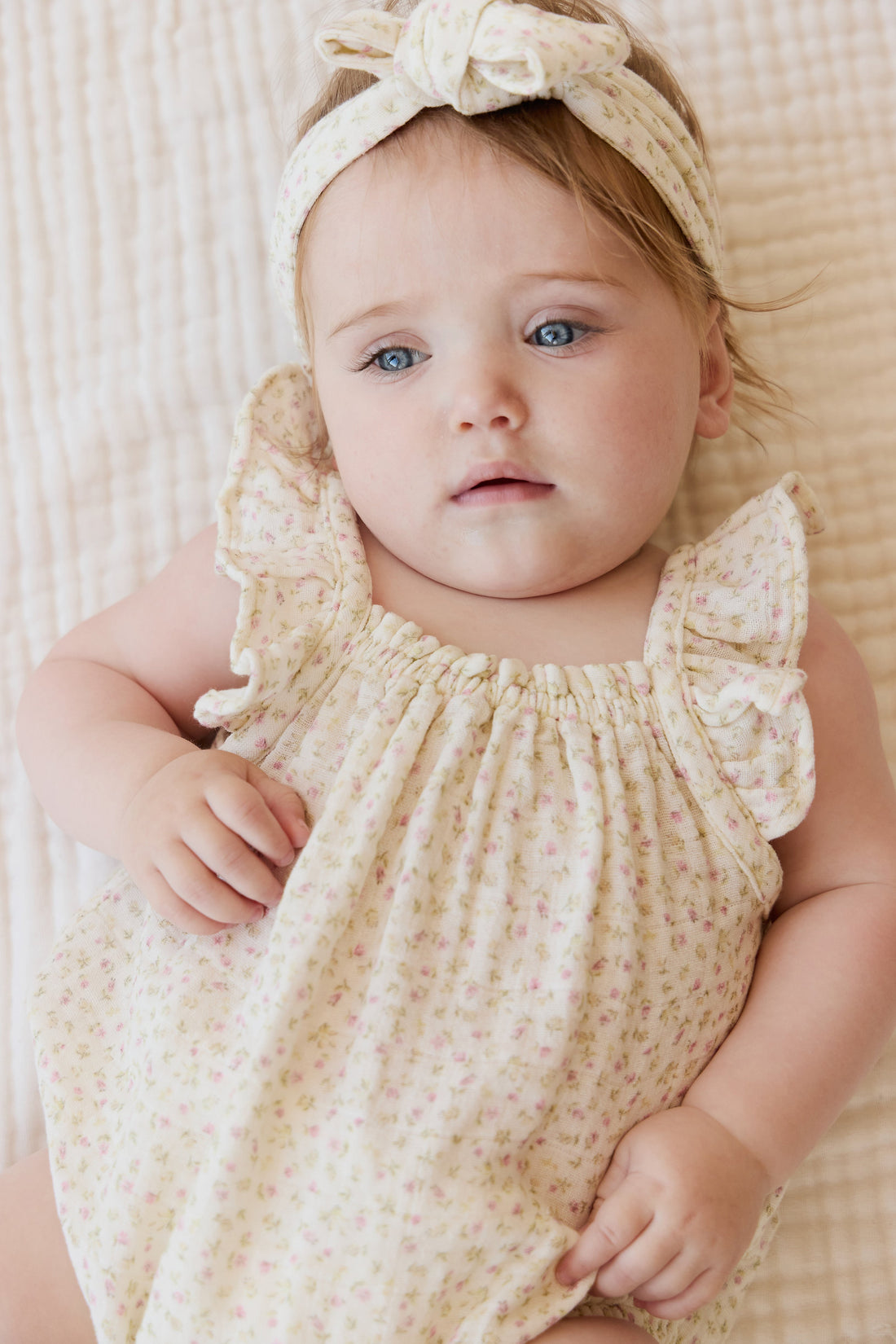 Organic Cotton Muslin Tiana Playsuit - Pippa Pink Childrens Playsuit from Jamie Kay USA