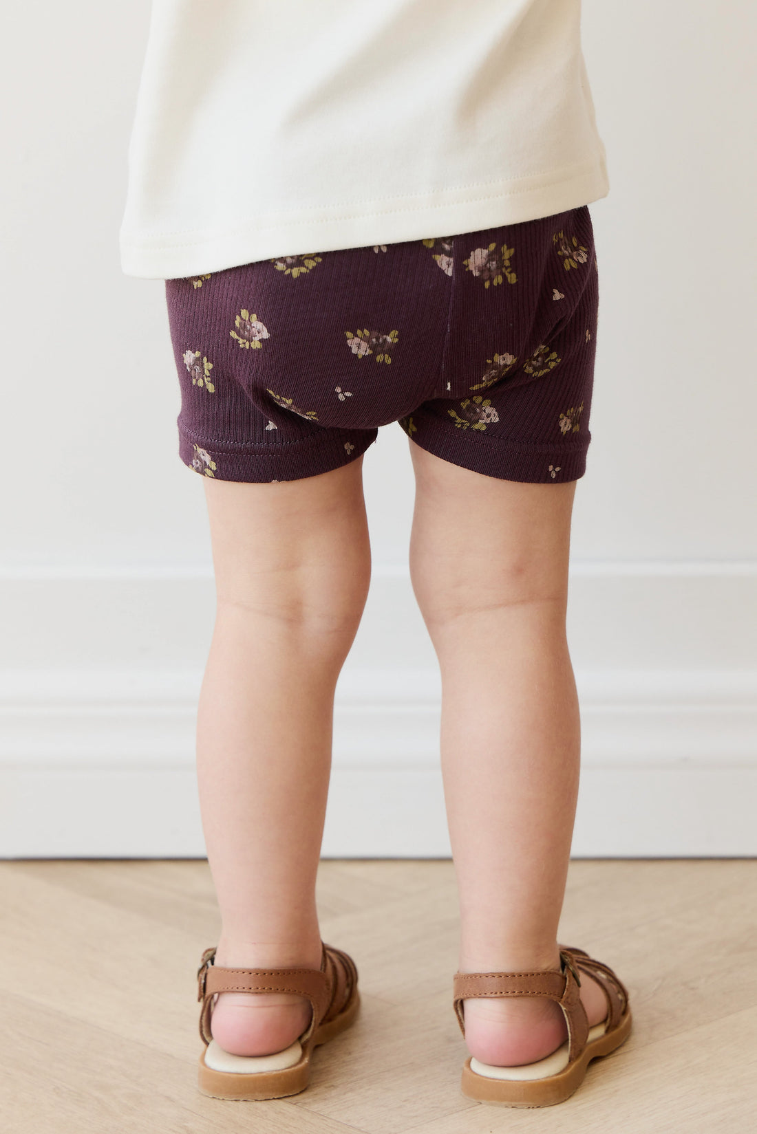 Organic Cotton Fine Rib Everyday Bike Short - Simone Huckleberry Childrens Short from Jamie Kay USA