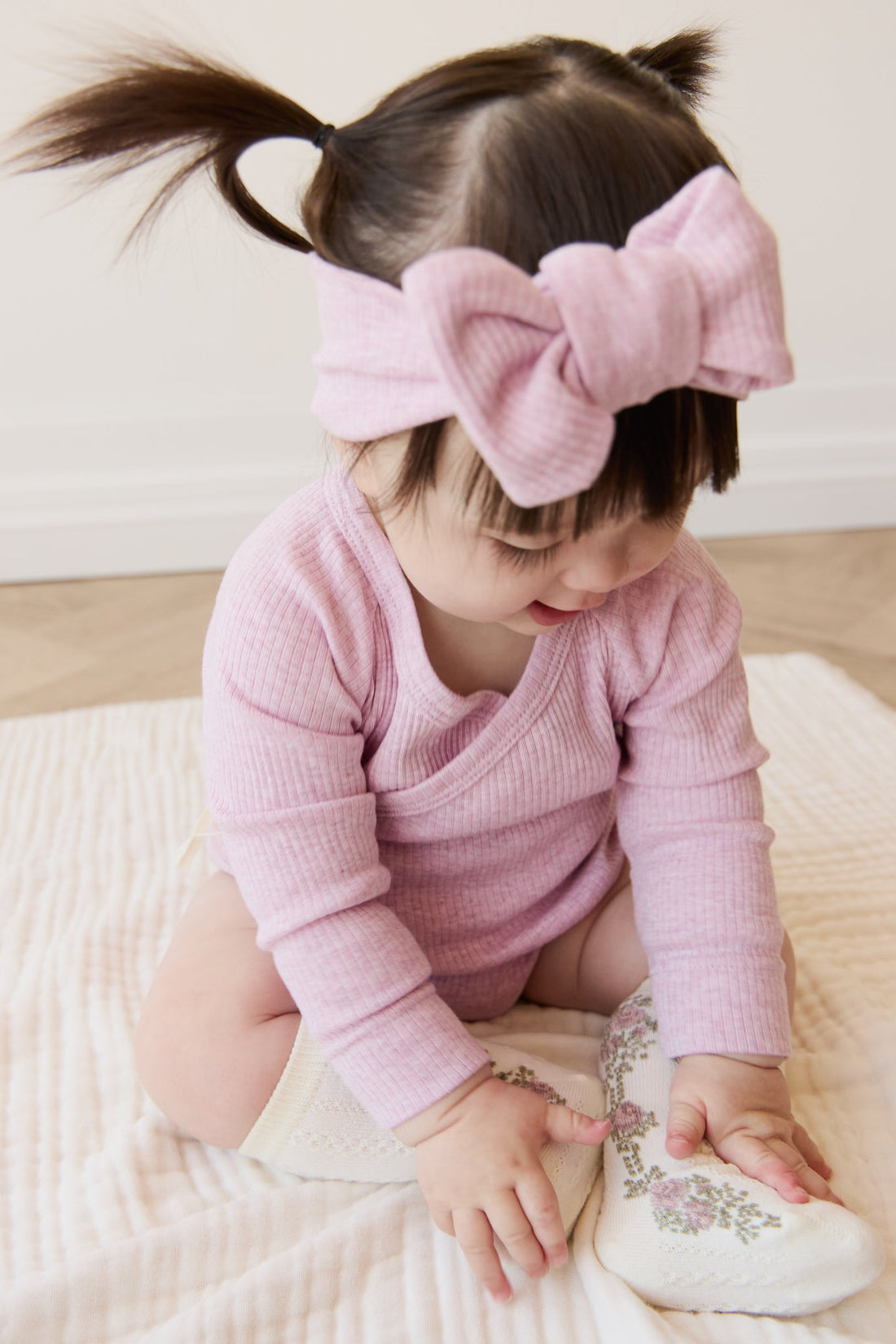 Organic Cotton Modal Lilian Headband - Orchid Marle Childrens Headband from Jamie Kay USA