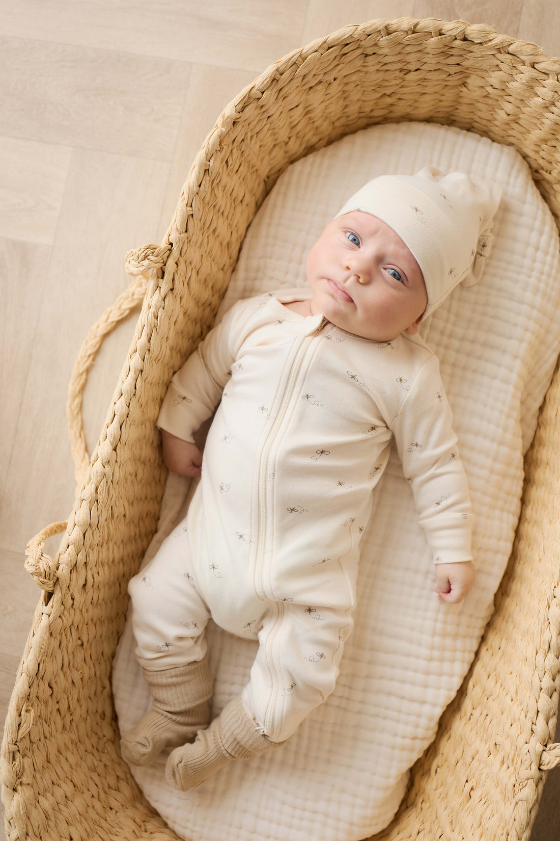 Organic Cotton Reese Zip Onepiece - Bumblebees Childrens Onepiece from Jamie Kay USA