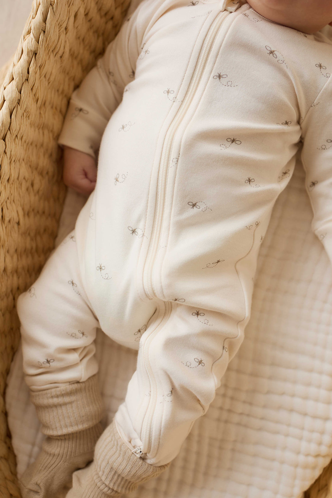 Organic Cotton Reese Zip Onepiece - Bumblebees Childrens Onepiece from Jamie Kay USA