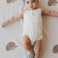 Pima Cotton Noah Playsuit - Fable Deer Cloud Childrens Playsuit from Jamie Kay USA