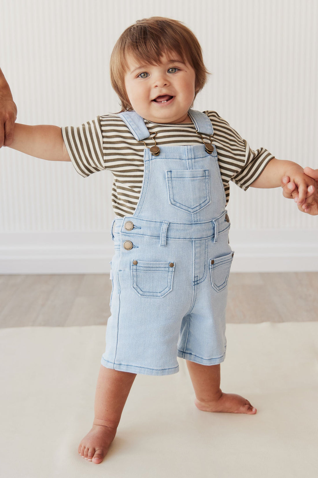 Chase Twill Short Overall - Washed Denim Childrens Overall from Jamie Kay USA