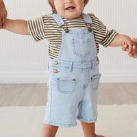 Chase Twill Short Overall - Washed Denim Childrens Overall from Jamie Kay USA