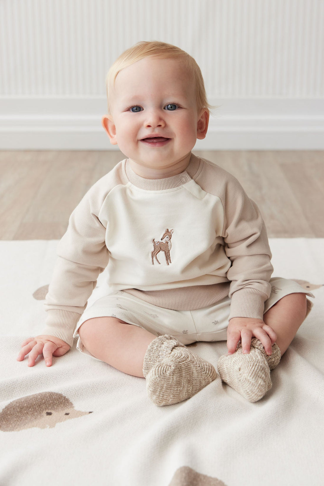 Organic Cotton Tao Sweatshirt - Fable Deer Cloud Childrens Top from Jamie Kay USA