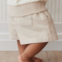 Organic Cotton Jalen Short - Soft Sand Childrens Short from Jamie Kay USA