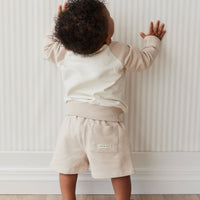 Organic Cotton Jalen Short - Soft Sand Childrens Short from Jamie Kay USA