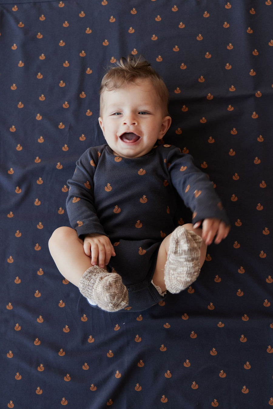 Organic Cotton Fernley Bodysuit - Fox Cubs Constellation Childrens Bodysuit from Jamie Kay USA