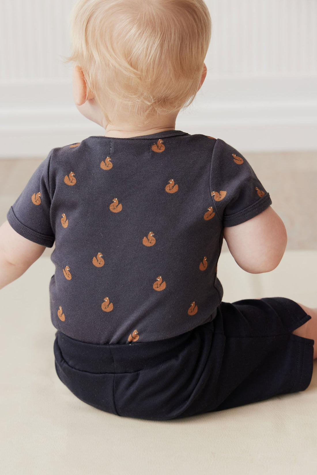 Organic Cotton Hudson Short Sleeve Bodysuit - Fox Cubs Constellation Childrens Bodysuit from Jamie Kay USA