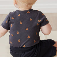 Organic Cotton Hudson Short Sleeve Bodysuit - Fox Cubs Constellation Childrens Bodysuit from Jamie Kay USA