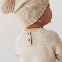 Theo Onepiece - Oatmeal Marle Hedgehog Childrens Onepiece from Jamie Kay USA