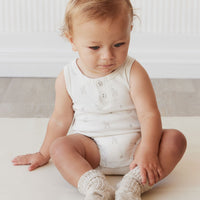 Pima Cotton Noah Playsuit - Fable Deer Cloud Childrens Playsuit from Jamie Kay USA