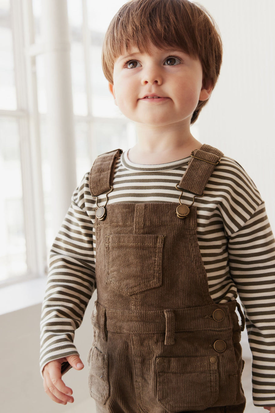 Arlo Cord Overall - Deep Olive Childrens Overall from Jamie Kay USA