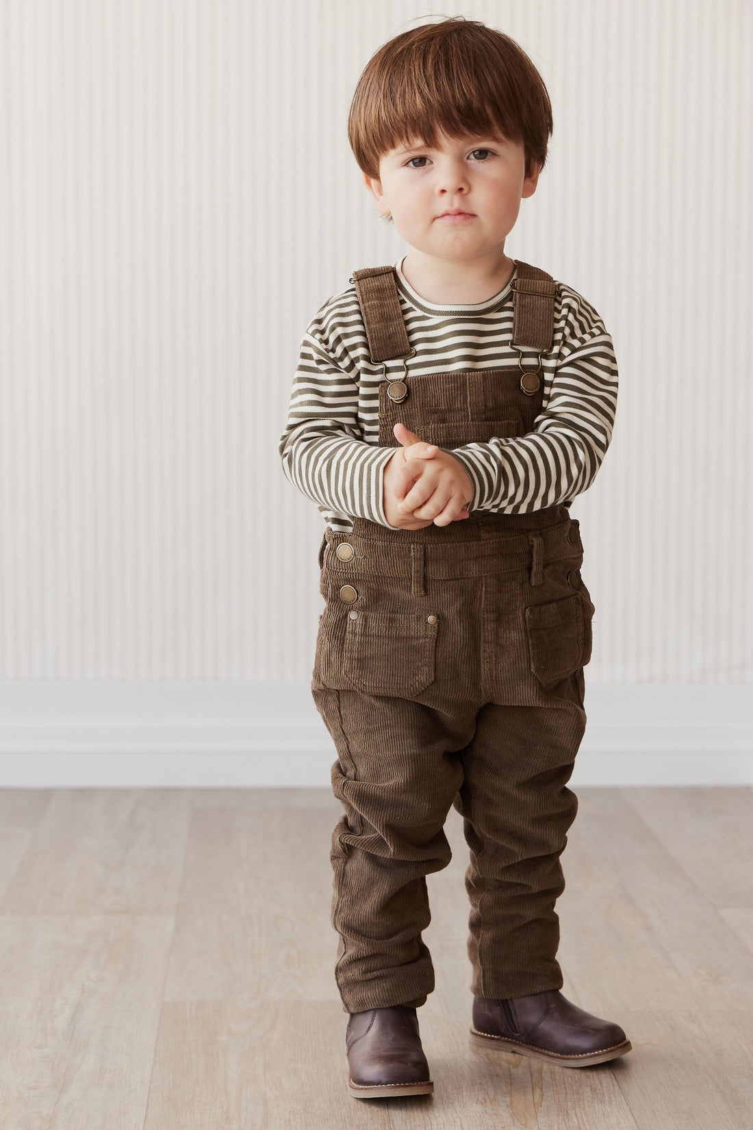 Arlo Cord Overall - Deep Olive Childrens Overall from Jamie Kay USA