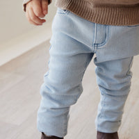 Austin Woven Twill Pant - Washed Denim Childrens Pant from Jamie Kay USA